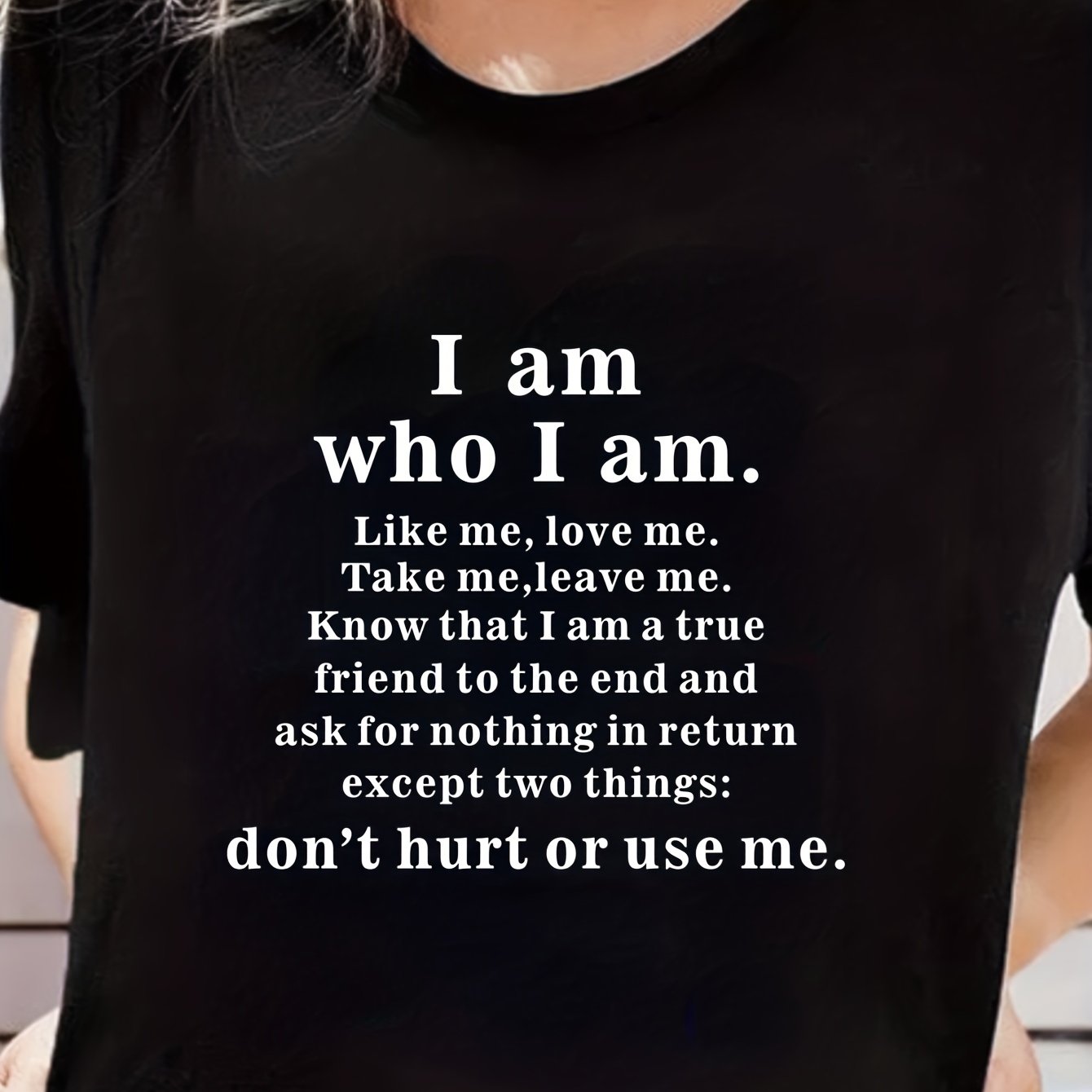 I Am Who I Am Print Short Sleeved T shirt