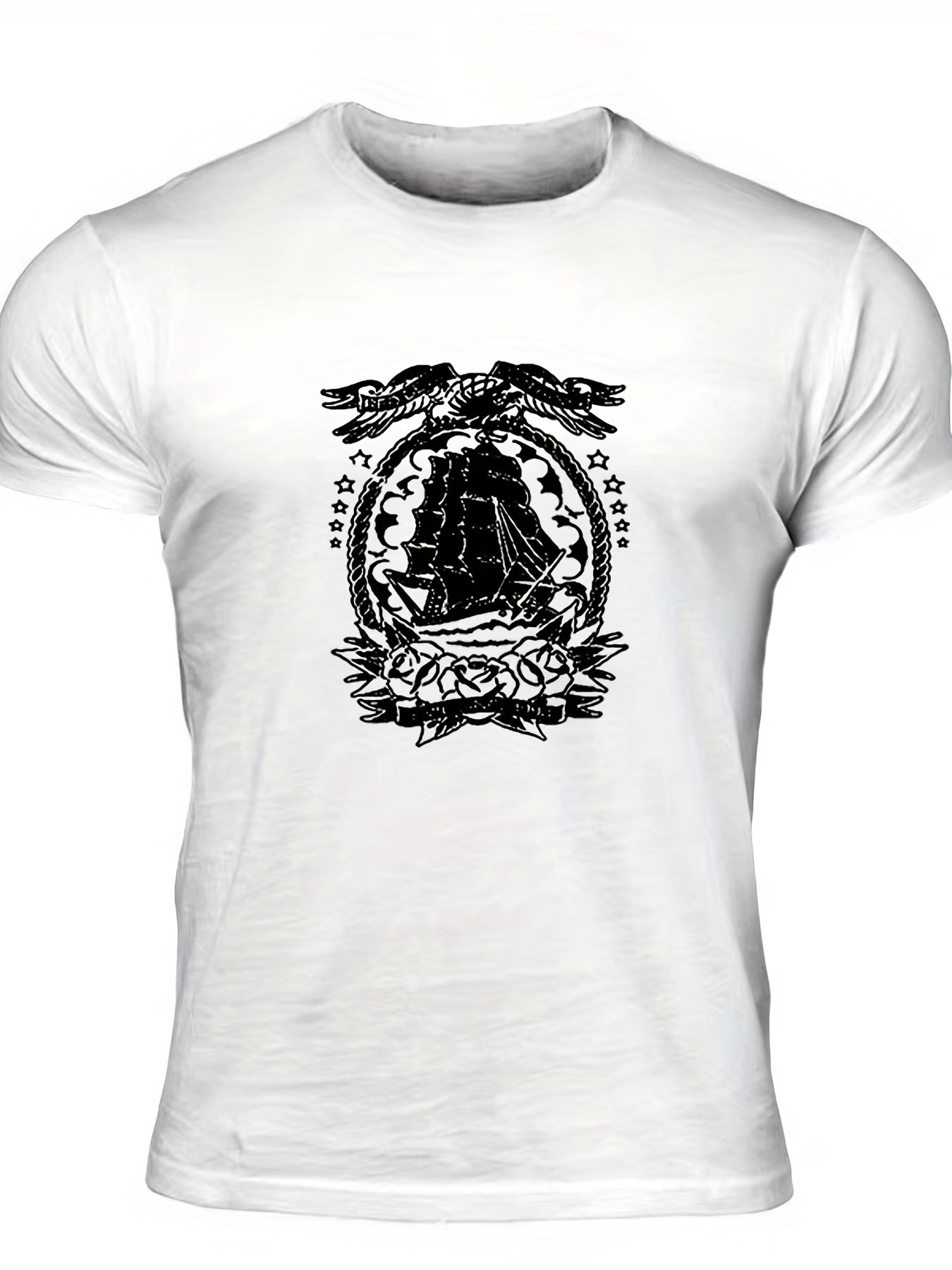Men's Graphic T shirt Casual Comfy Slightly Stretch Crew Neck Tee