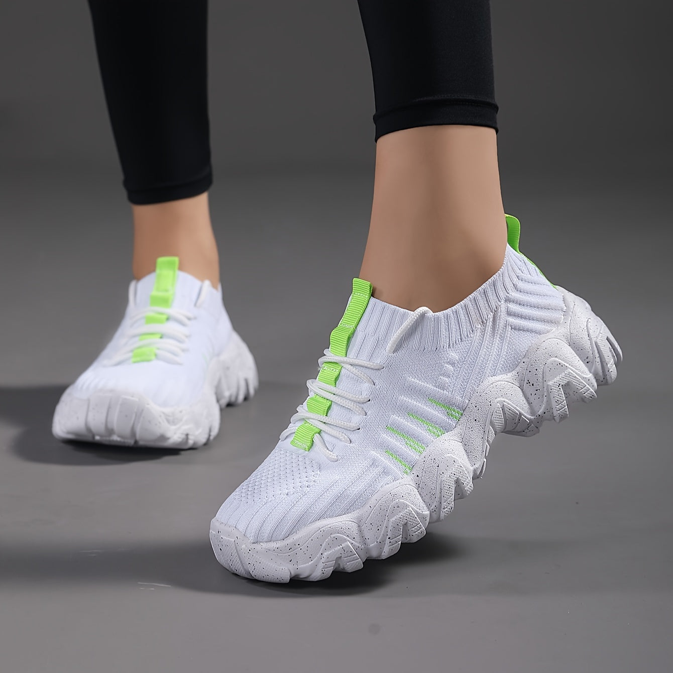 Women's Lace Up Chunky Sneakers Breathable Lightweight Walking Shoes
