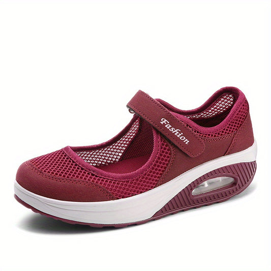Women's Mesh Backless Walking Shoes Air Cushion Slip On Casual Sneakers