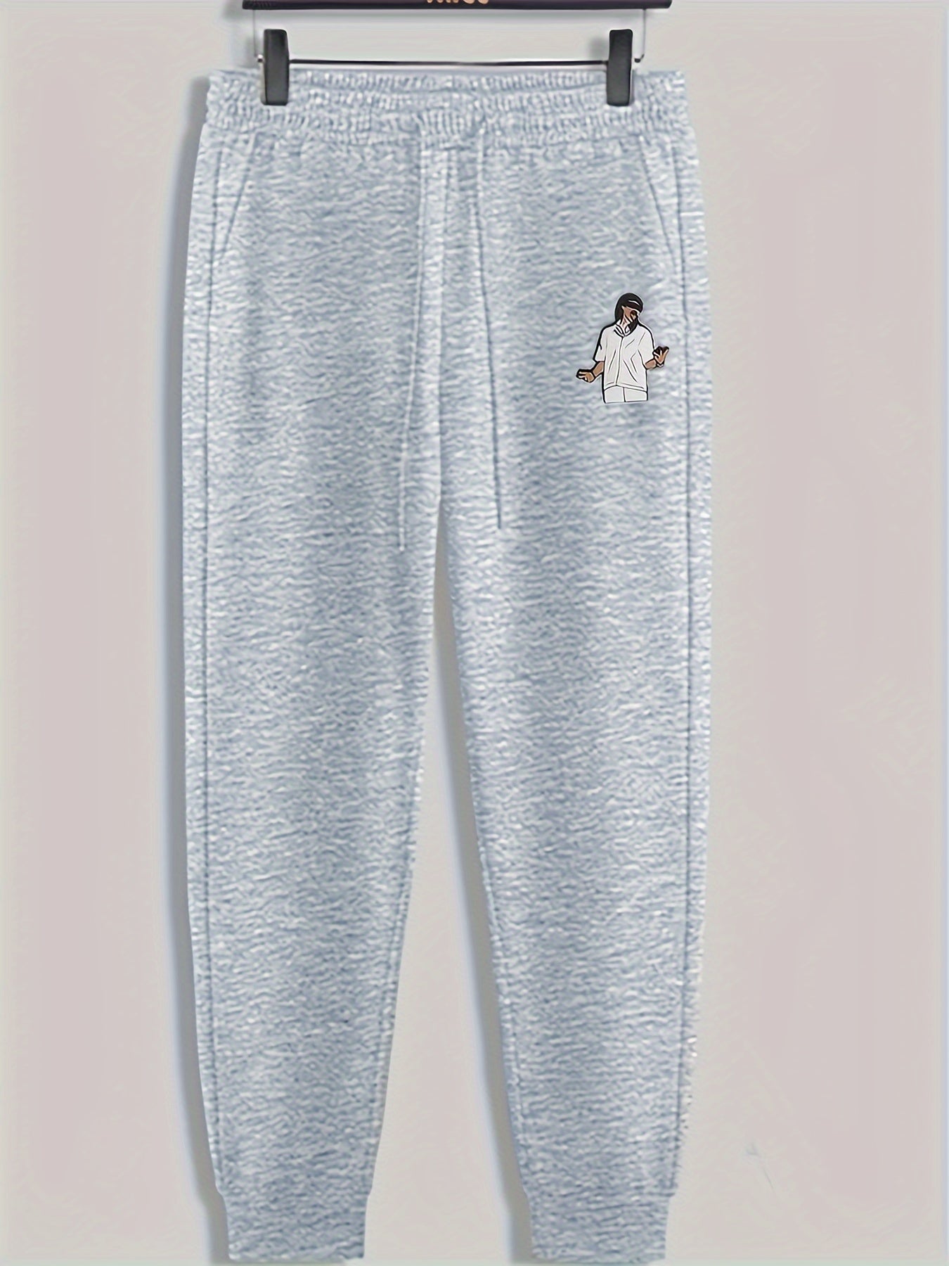 Cartoon Man Print Men's Pants Drawstring Sweatpants Loose Casual Trousers