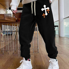 Men's Cross Print Sweatpants Casual Loose Joggers