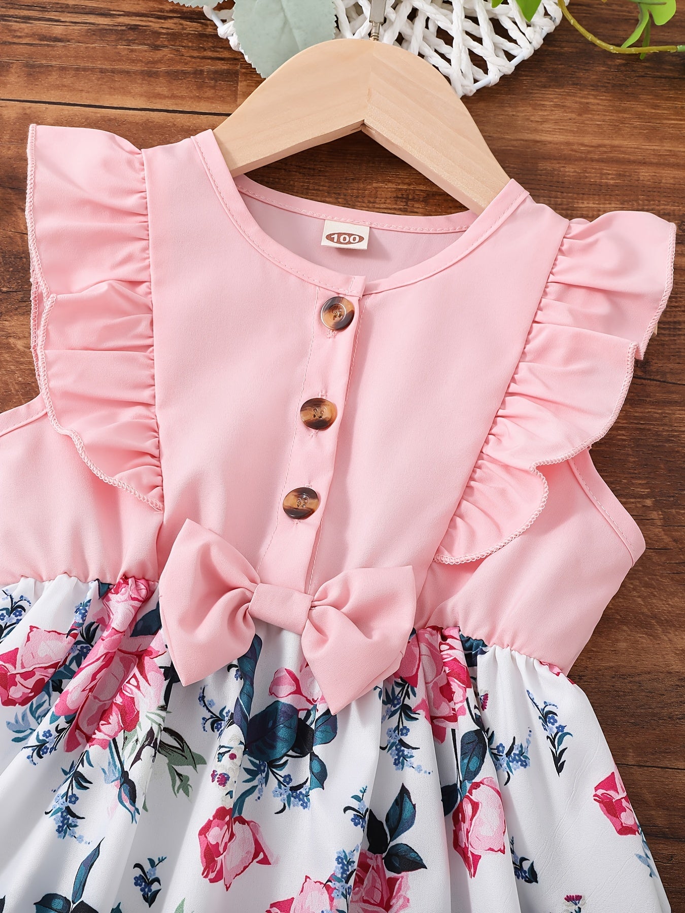 Girls Flower Print Ruffled Dress for Summer Party
