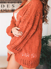 Women's Plus Size Casual Cardigan Solid Lantern Sleeve Open Front