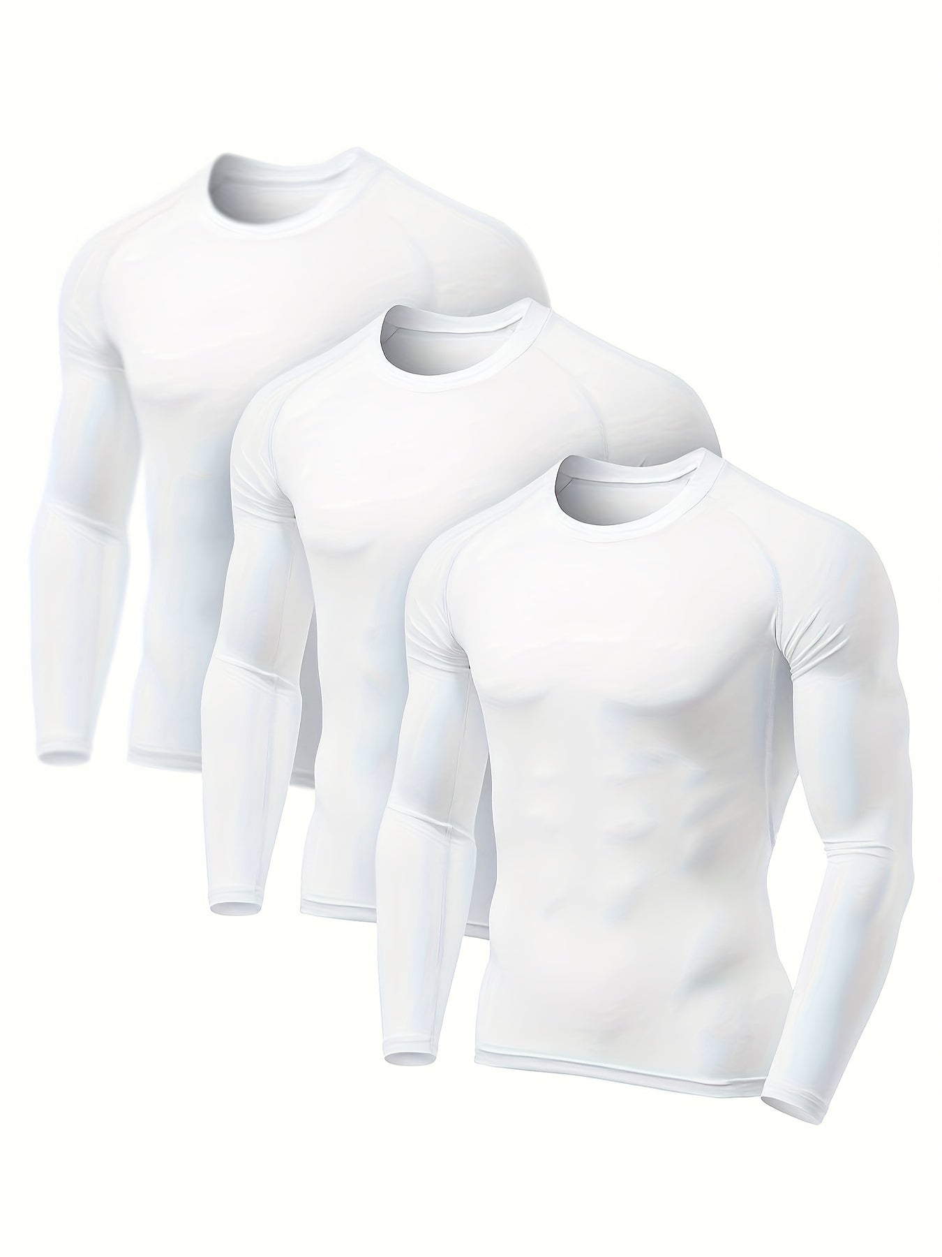 3 Pcs Men's Thermal Compression Shirts Winter Base Layer Top
