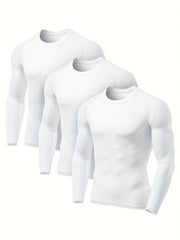 3 Pcs Men's Thermal Compression Shirts Winter Base Layer Top