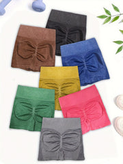 7pcs Seamless Stretch Yoga Shorts Running Sports Women's Activewear