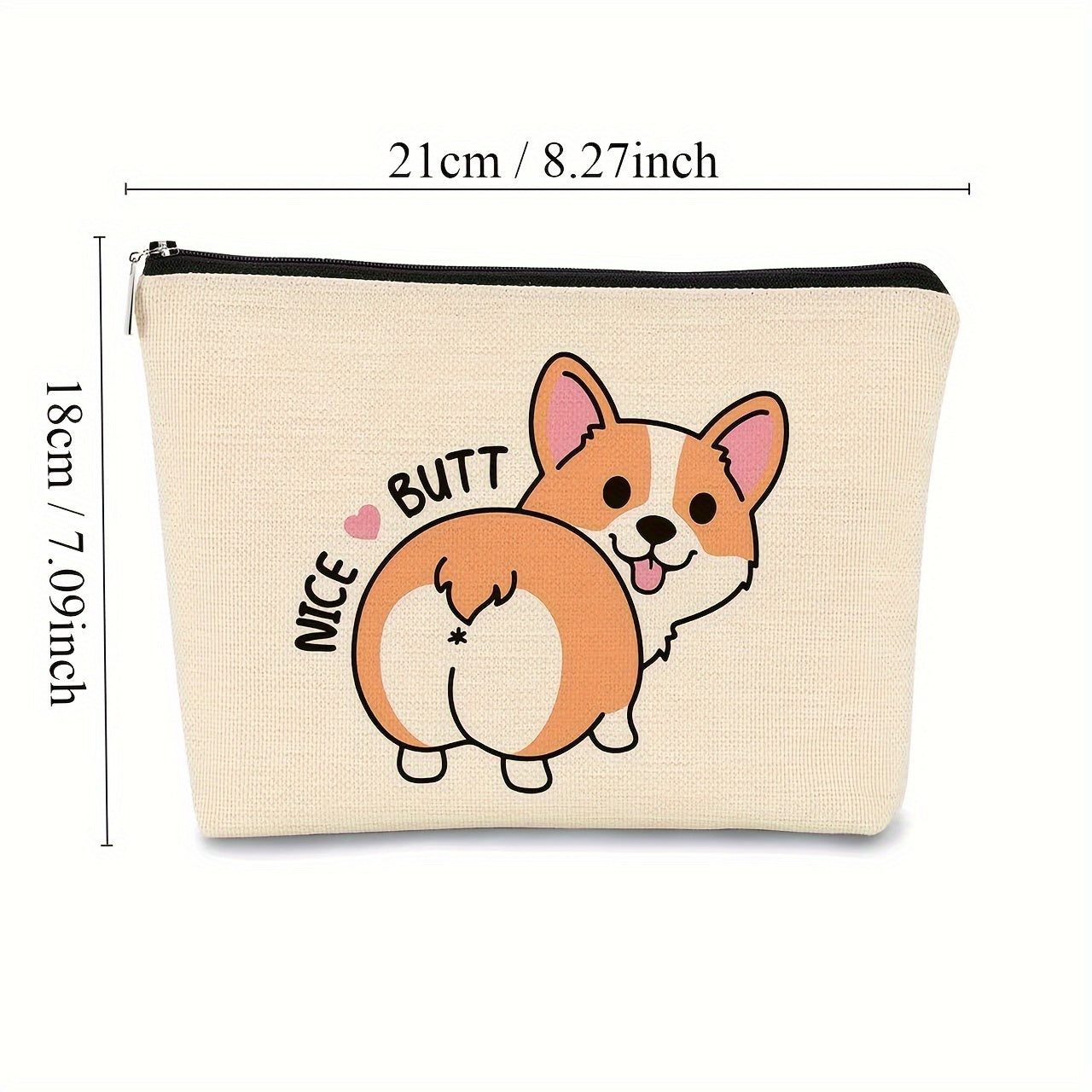 Dog Pattern Makeup Bag For Dog Lover Women's Makeup Bag For Travel