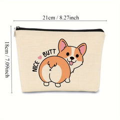 Dog Pattern Makeup Bag For Dog Lover Women's Makeup Bag For Travel