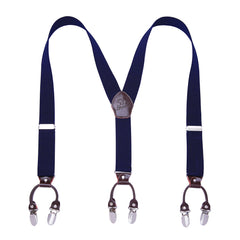 Men's Y Back Suspenders with 6 Metal Clips for Wedding