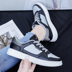 Thick Sole Lace-Up Skate Shoes Women's Sports Sneakers