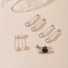 8pcs Faux Pearl Brooch Pins for Women Clothing Dresses