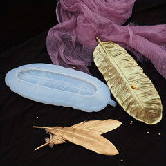 Feather Shape Storage Tray Silicone Mold DIY Gypsum Cement Dish Jewelry Resin