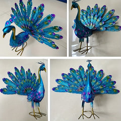 Realistic Metal Peacock Outdoor Statue Garden Decor