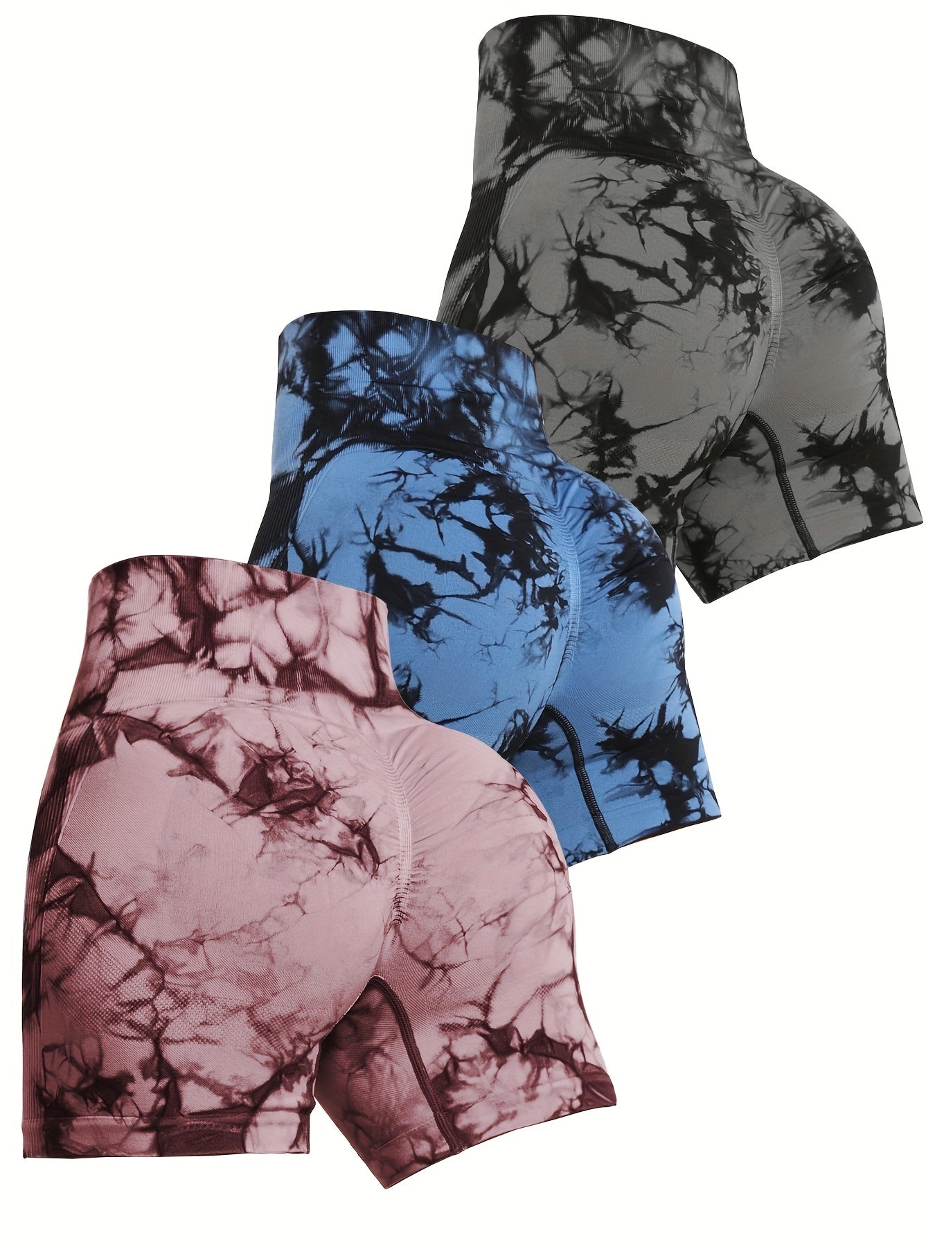 Tie Dye Skinny Shorts High Waist Sporty Summer Women's Clothing