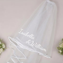 Personalized Bridal Veil Custom Bride's Name & Wedding Date