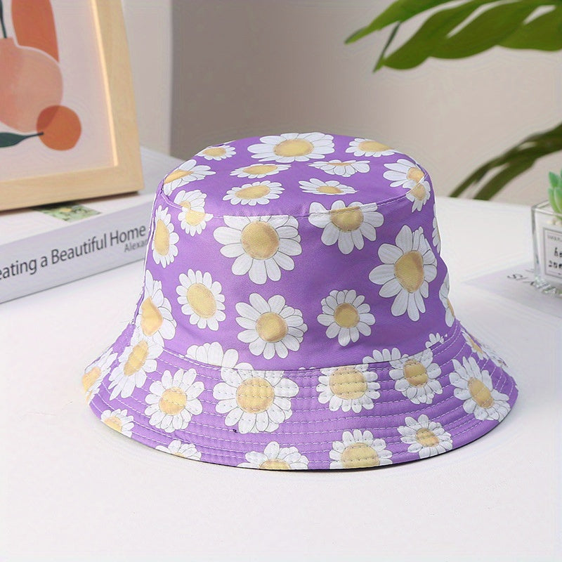 Flower Print Fisherman Cap Bucket Hat for Women