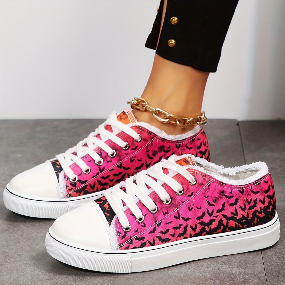 Women's Print Low Top Flat Shoes Lightweight Sport Shoes