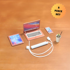 1:6 Scale RoseGold Digital Devices & Coffee Set