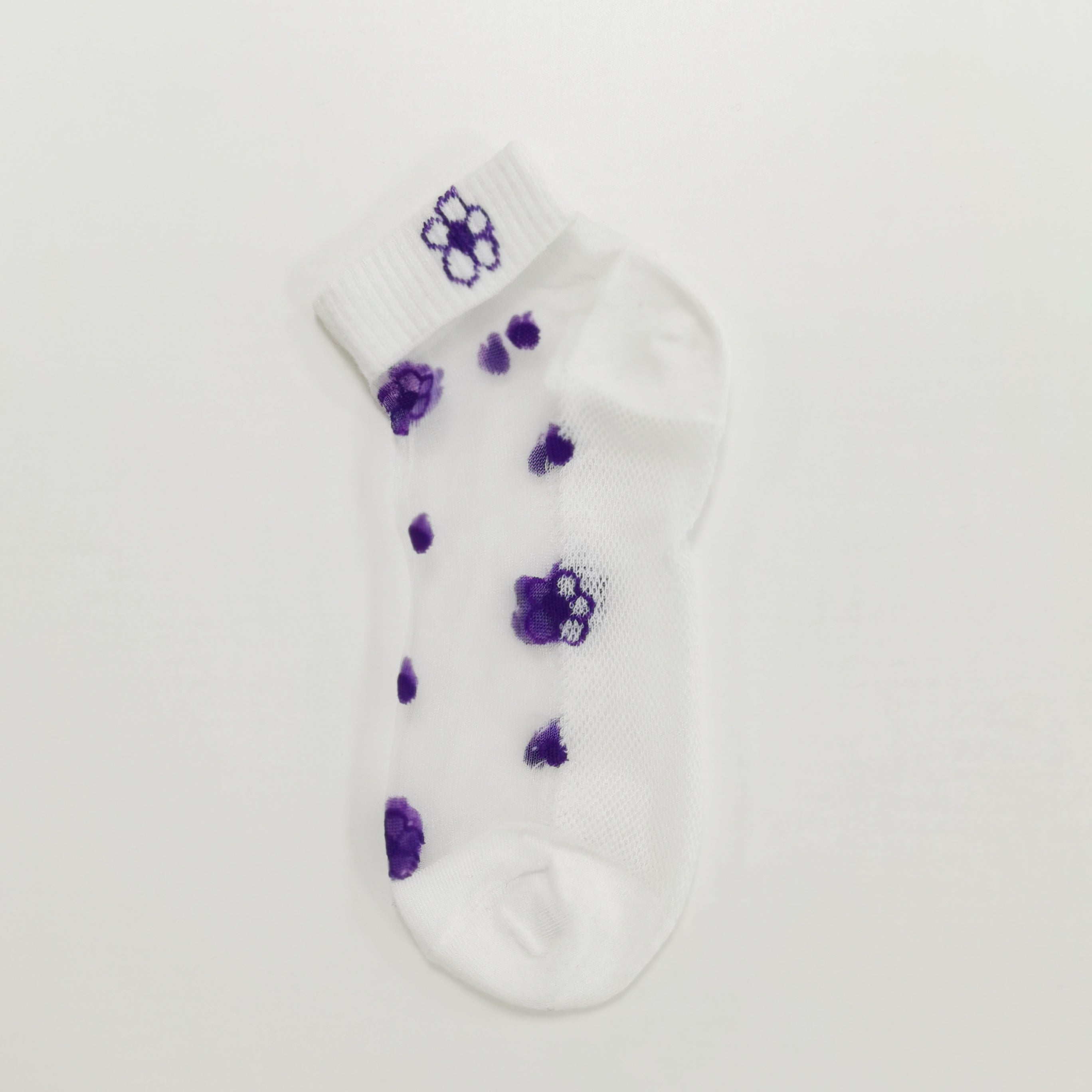 10 Pairs Baby Girls Small Flower Mesh Short Socks Lavender Purple