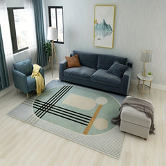 Soft Geometric Area Rug for Bedroom and Living Room