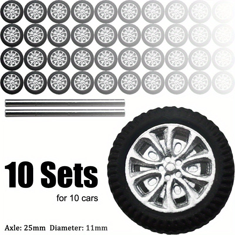Kickcar 1/64 ABS Wheels & Rubber Tires 10 Sets