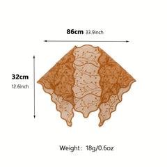 Embroidered Lace Triangle Scarf Mantilla Veil
