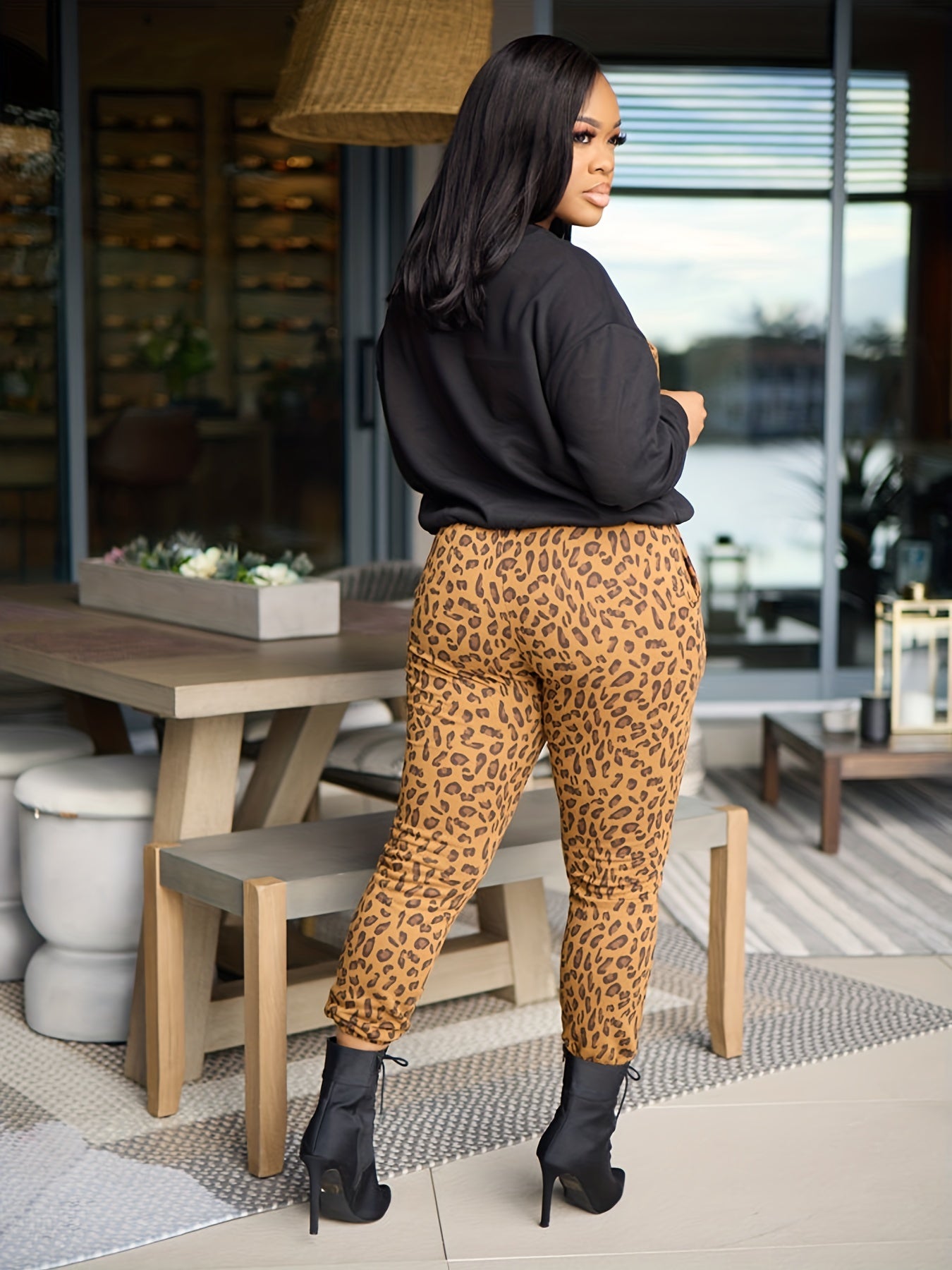 Leopard Sweatshirt & Joggers Set