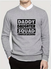 Dad Daughter Print Knit Sweater Warm Crew Neck Pullover for Fall Winter