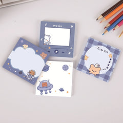 8pcs Soft Bear Sticky Notes for Students & Office Supplies