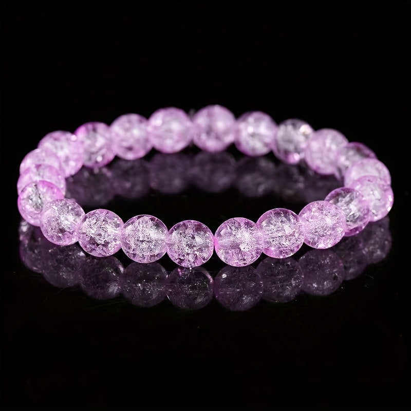 Crystal Glass Beaded Chain Bracelet for Men Women