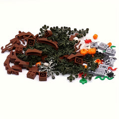 Halloween Building Blocks Set with Tomb Bat Spider & Pumpkin DIY Model Kit