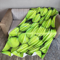 Flannel Blanket Tennis Pattern, Comfortable & Warm for Camping and Home Use