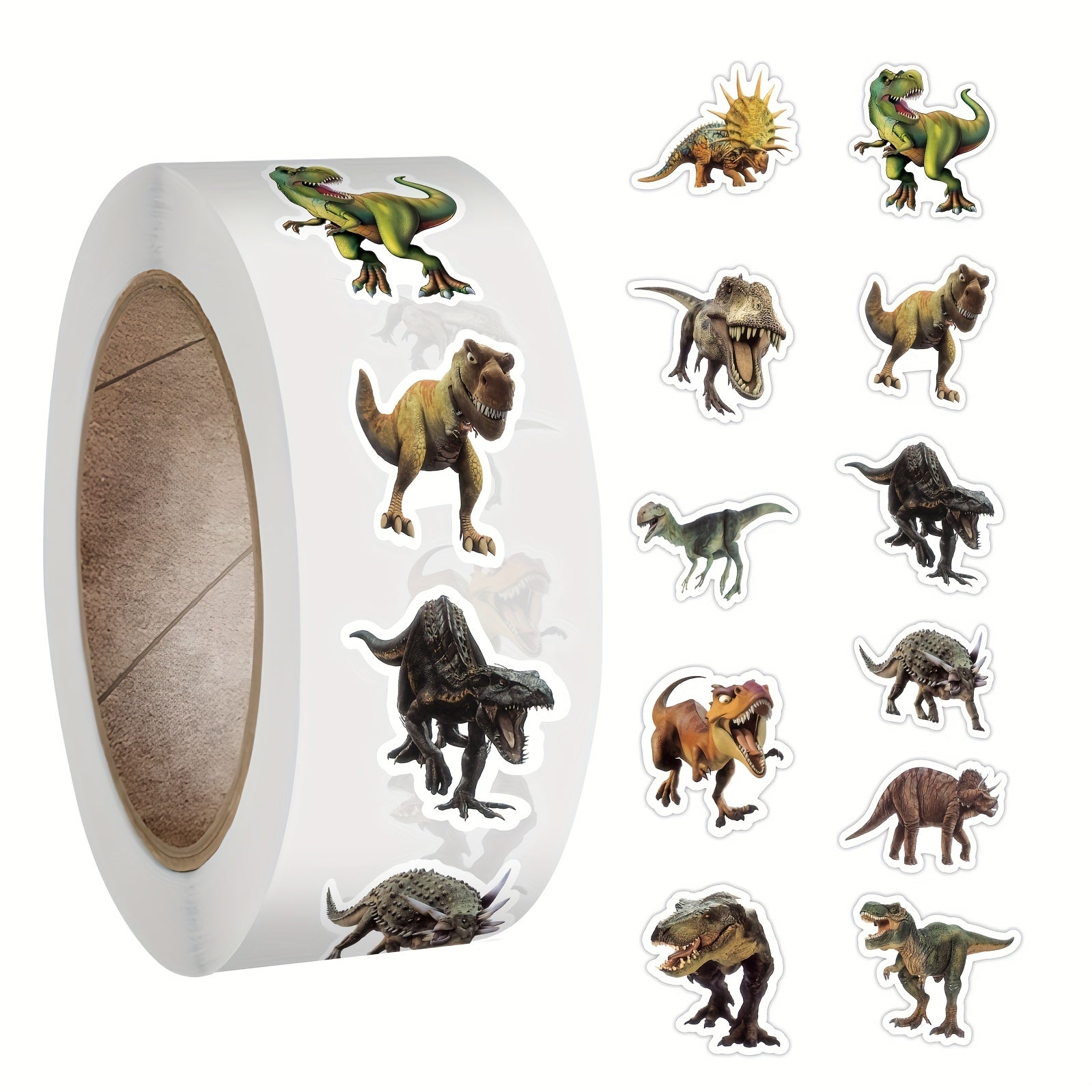550pcs Dinosaur Sticker Roll - Water Bottle, Laptop, Luggage Decals