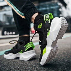Men's High Top Knit Sneakers Lace Up Breathable