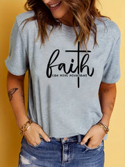 Faith Letter & Cross Graphic Sports T-shirt Women's Activewear