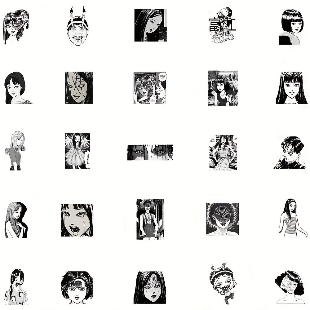 50 Anime Tomie Stickers for Phone Case Laptop Skateboard Waterproof