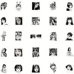 50 Anime Tomie Stickers for Phone Case Laptop Skateboard Waterproof