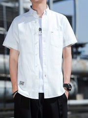 Men's Classic Button Up Shirt With Pocket for Business Occasion