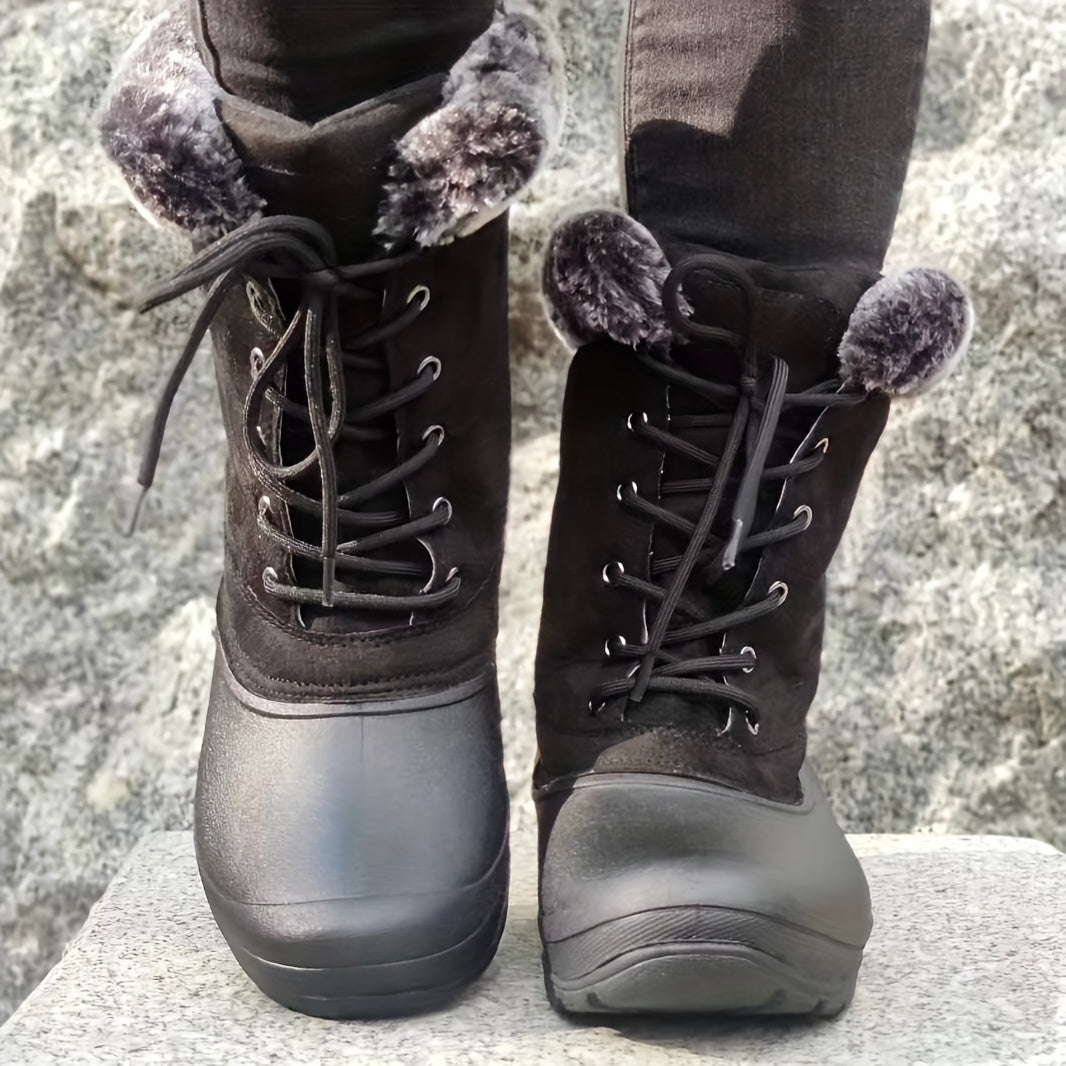 Women's Fluffy Snow Boots Plus Fur Warm Outdoor Boots