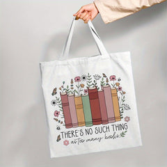 Boho Floral Book Lover's Tote Bag with Quote