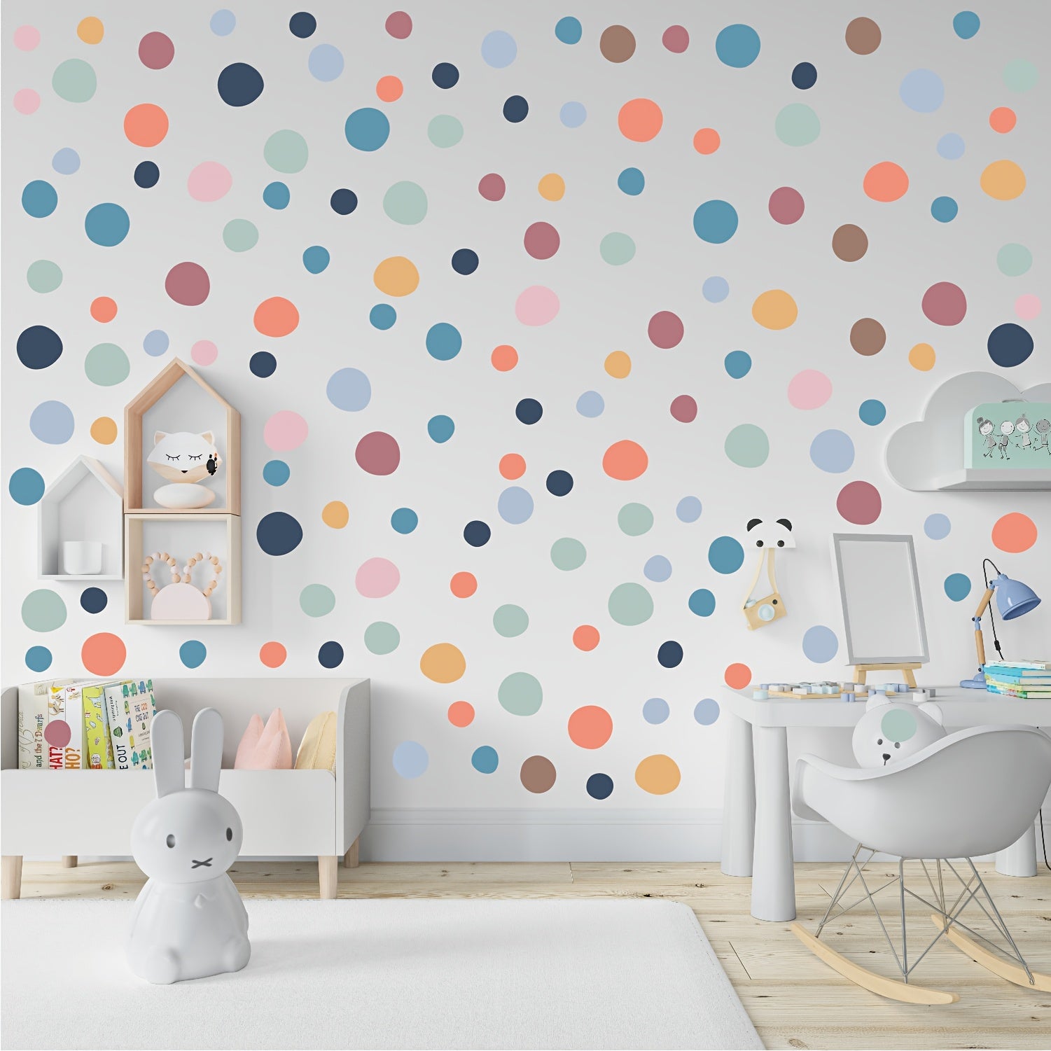 30pcs Boho Colorful Dots Wall Stickers Self-adhesive Home Decor