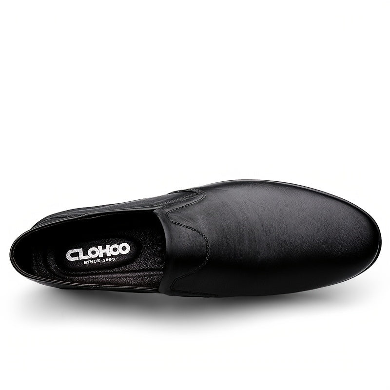 CLOHOO Men's Leather Loafer Shoes Customized Rubber Sole Slip On