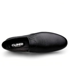 CLOHOO Men's Leather Loafer Shoes Customized Rubber Sole Slip On