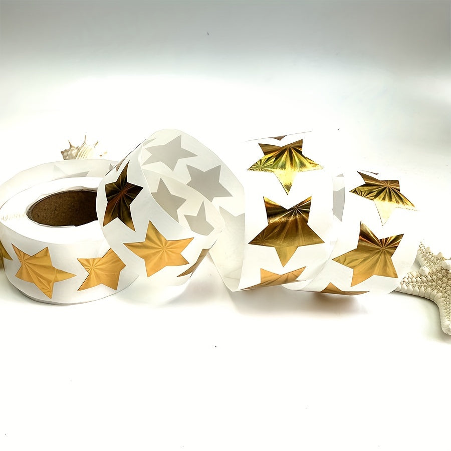 500pc Roll 2 Sequin Star Stickers Self-Adhesive Envelope Decorative Sealing