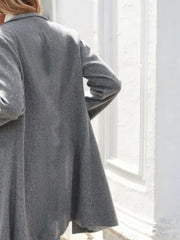 Double Breasted Lapel Overcoat Casual Long Sleeve Pockets Overcoat