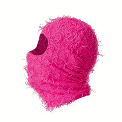 Y2K Hip Hop Tassel Balaclava Ski Mask Plush Warm Cycling Face Covering