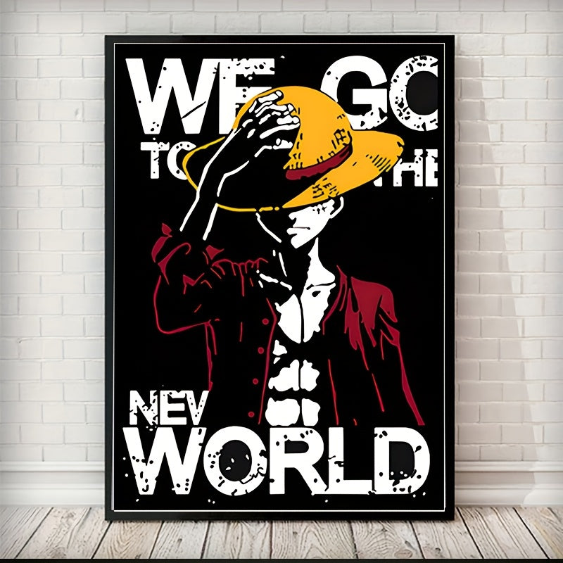 Anime Art Canvas Poster Japanese Straw Hat Boy Canvas Painting