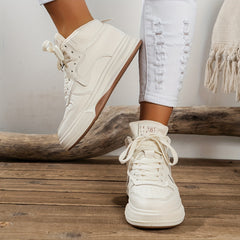 Women's Faux Leather Skate Shoes Non Slip Casual Sneakers