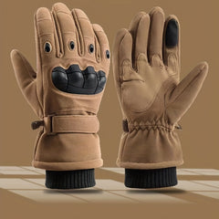 Men's Winter Velvet Windproof Touch Screen Gloves